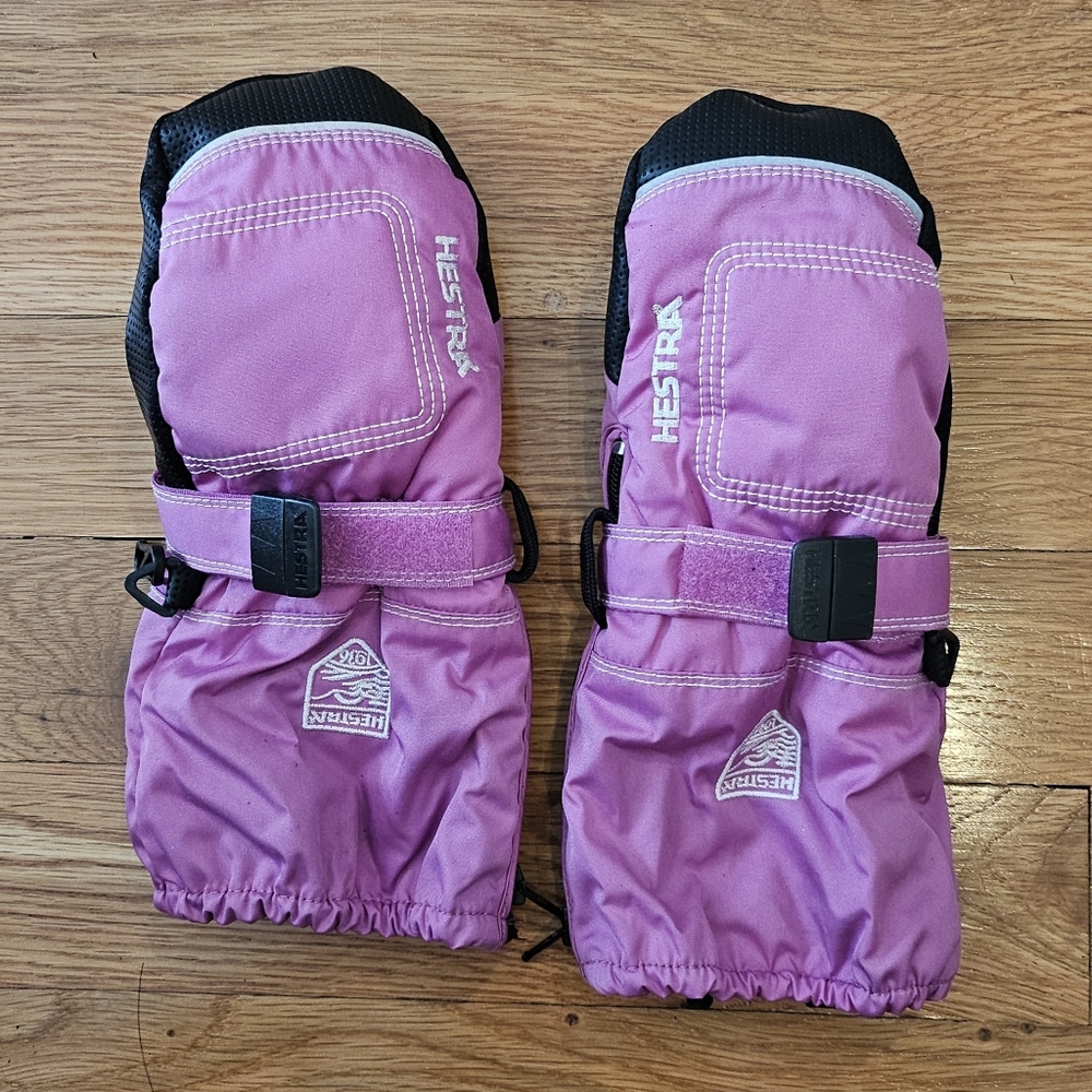Hestra Zip Long Mitten Toddlers; size 3; color Purple & Black